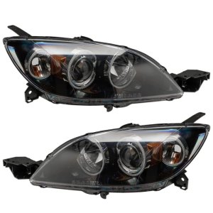 Mazda 3 Headlight Assemblies - ORACLE Lighting - ColorSHIFT w/ BC1 Controller - `04-`09